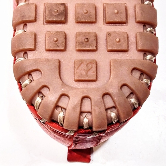 Spring Step Fusaro Flat Red Leather Cut Outs Slip-On Loafers Women’s 42 EU 11 US - Picture 11 of 11